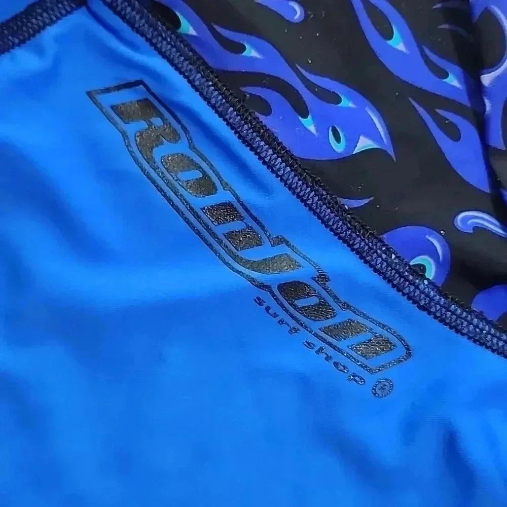 Kids Ron Jon Surf Shop Long Sleeve Rash Guard, Blue/Black, Size 4,‎ Pre-Owned